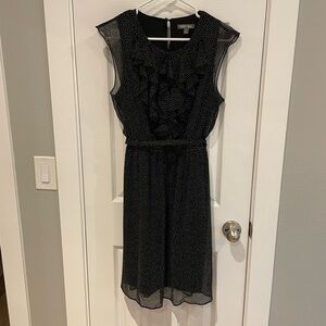 Roz & Ali Black Ruffle and Polka Dot Dress